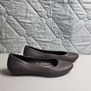 Crocs Comfortable Women's Brown Slip-On Ballet Flats Sz 7
